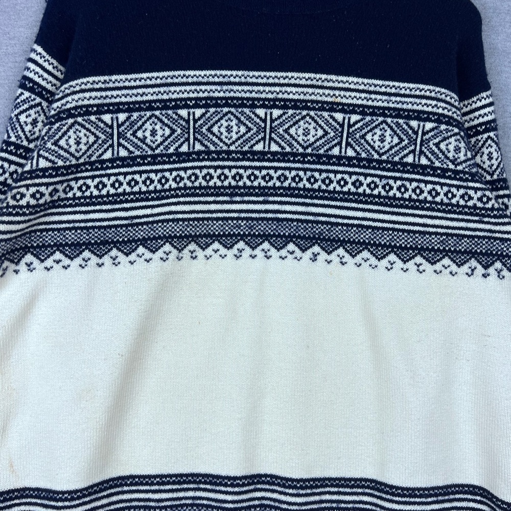 Tommy‎ Hilfiger Sweater Womens L Blue White sweater Nordic Preppy Vintage Crew